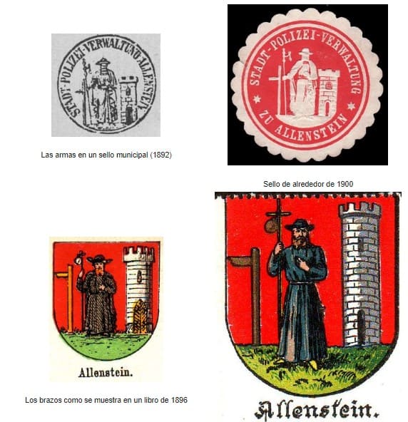 el escudo de Olsztyn y sus cambios